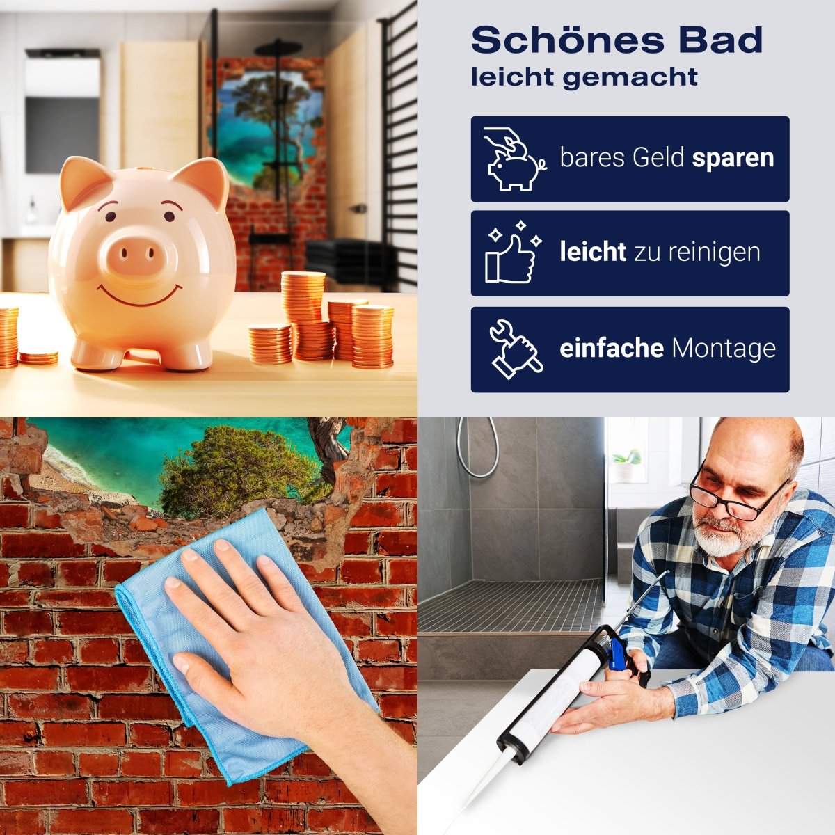 Duschwand Alter Baum Sardinien - Roter Backstein M0610 entdecken - Bild 7