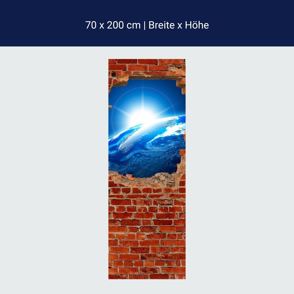 Duschwand Sonnenaufgang Erde Weltall - Backstein M0612