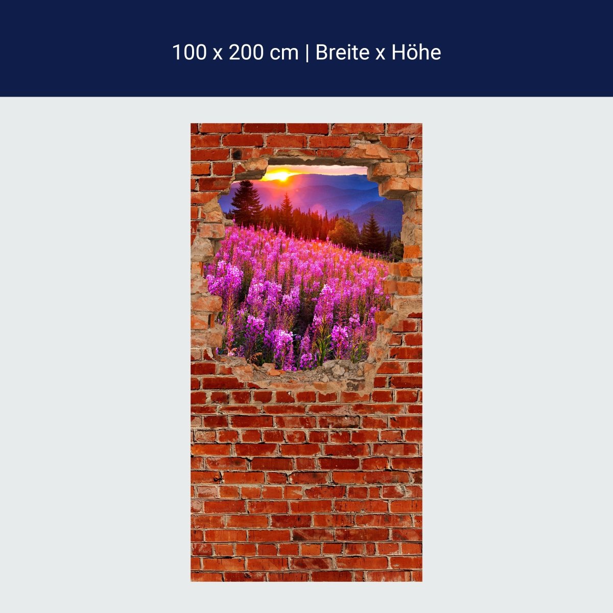 Duschwand Herbst in den Bergen - Roter Backstein M0619