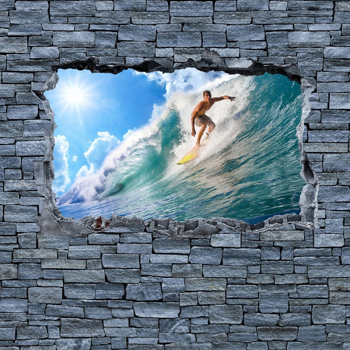 Beistelltisch 3D Surfing- grobe Steinmauer M0644 entdecken - Bild 2