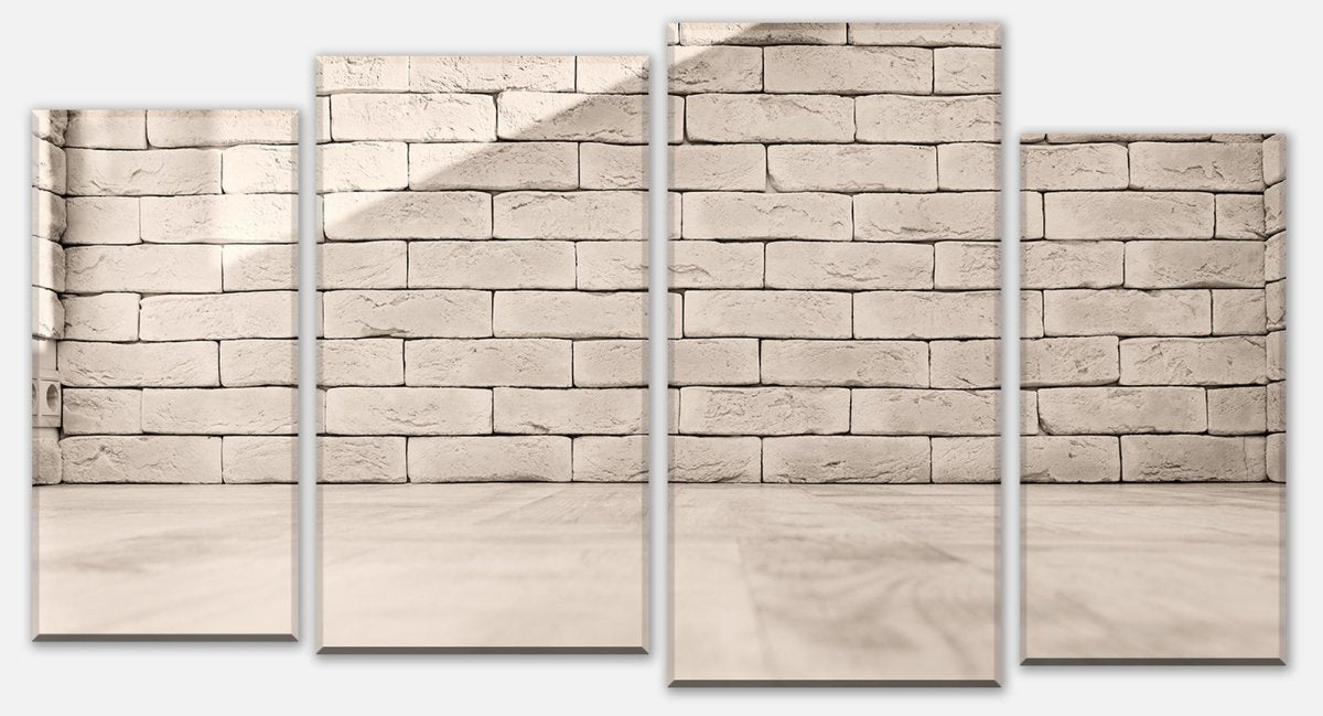 Leinwandbild Mehrteiler Vintage weisse Mauer M0702