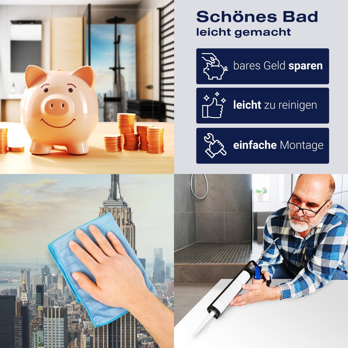 Duschwand Midtown und Manhattan - NYC M0725 entdecken - Bild 7