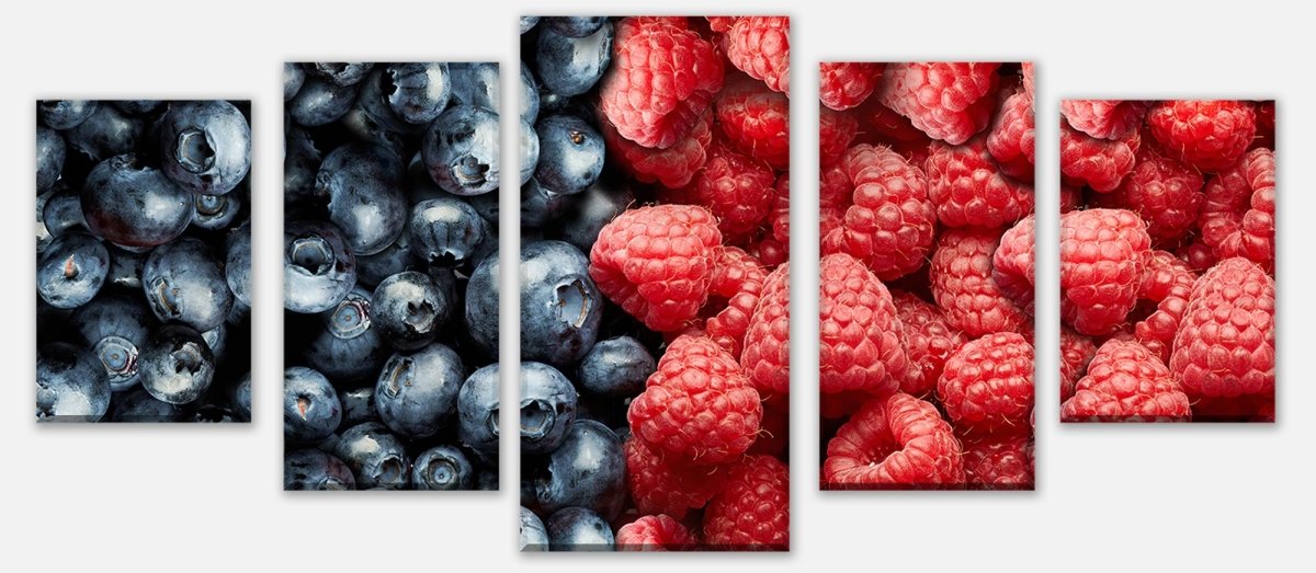 Leinwandbild Mehrteiler Heidelbeeren und Himbeeren M0732 entdecken - Bild 1