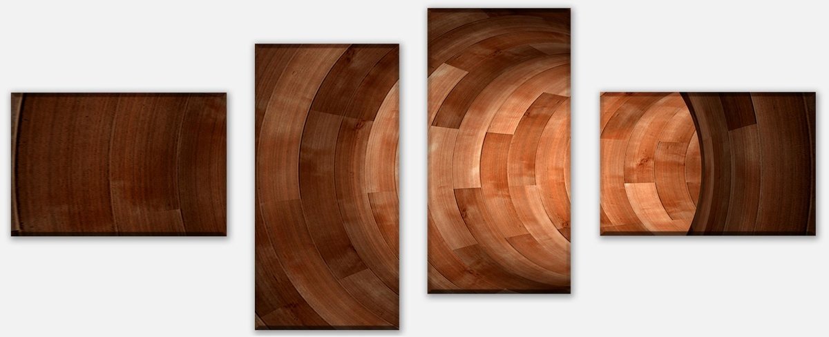 Leinwandbild Mehrteiler Holztunnel M0773