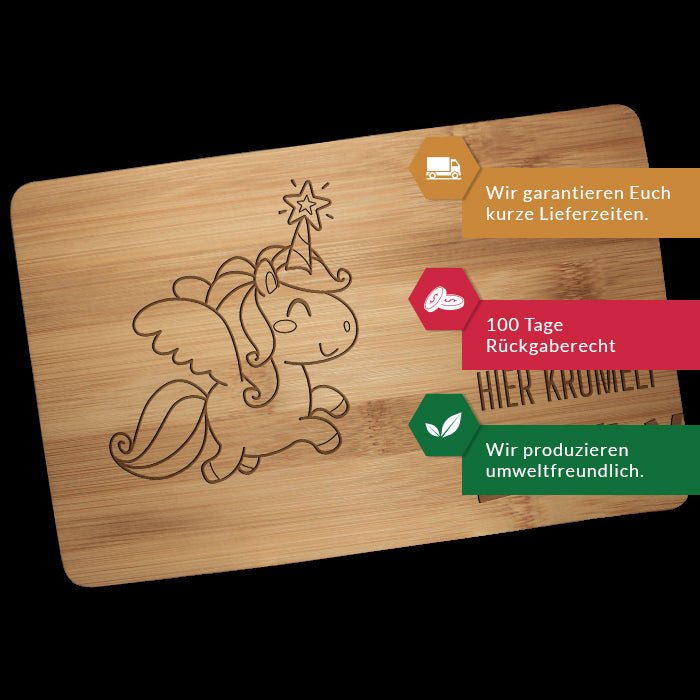 Frühstücksbrettchen Einhorn, hier krümelt M0863 - Bild 3