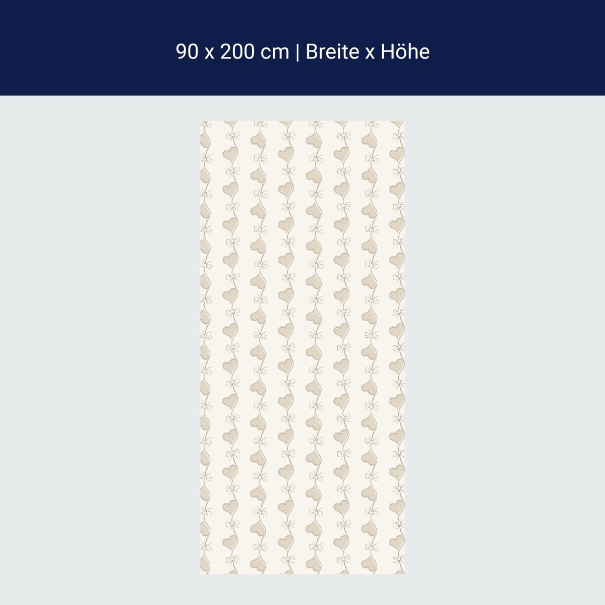 Duschwand Retro Herzen auf Beige Hintergrund M0993