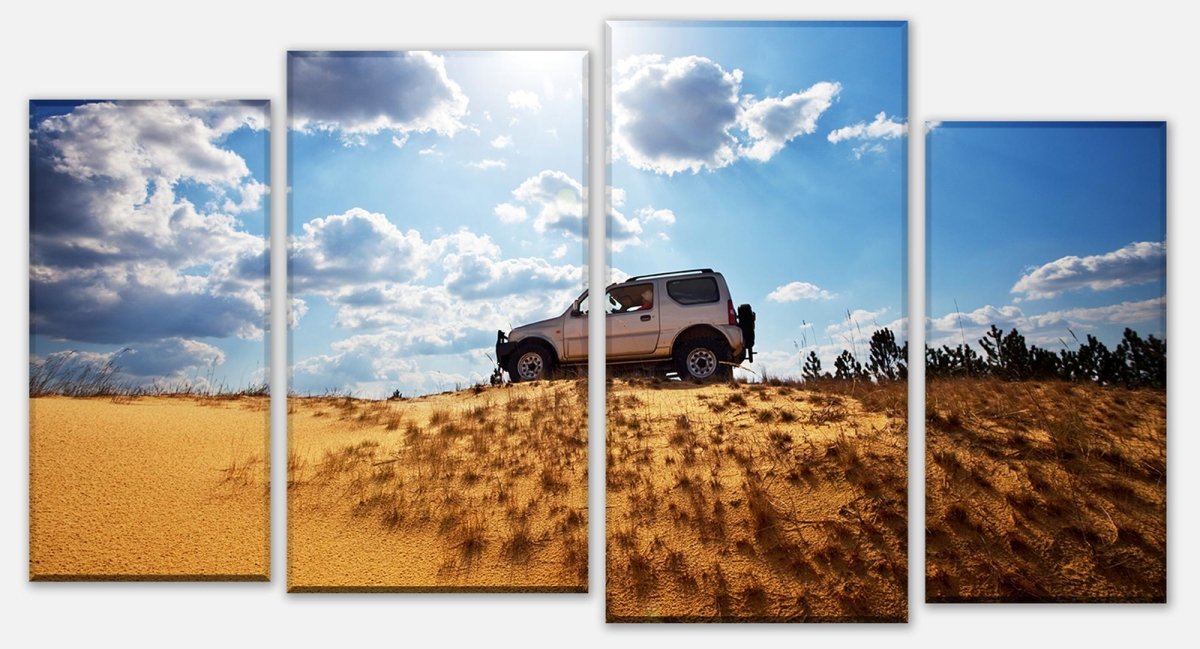 Leinwandbild Mehrteiler Jeep Fahrt M1002