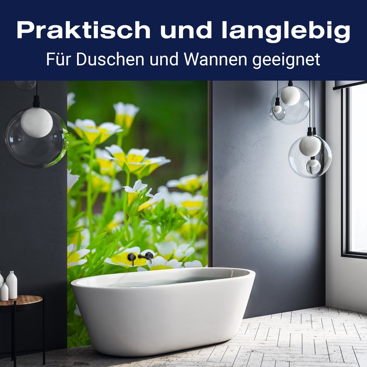 Duschwand Blumen, Sommergarten M1039 entdecken - Bild 3