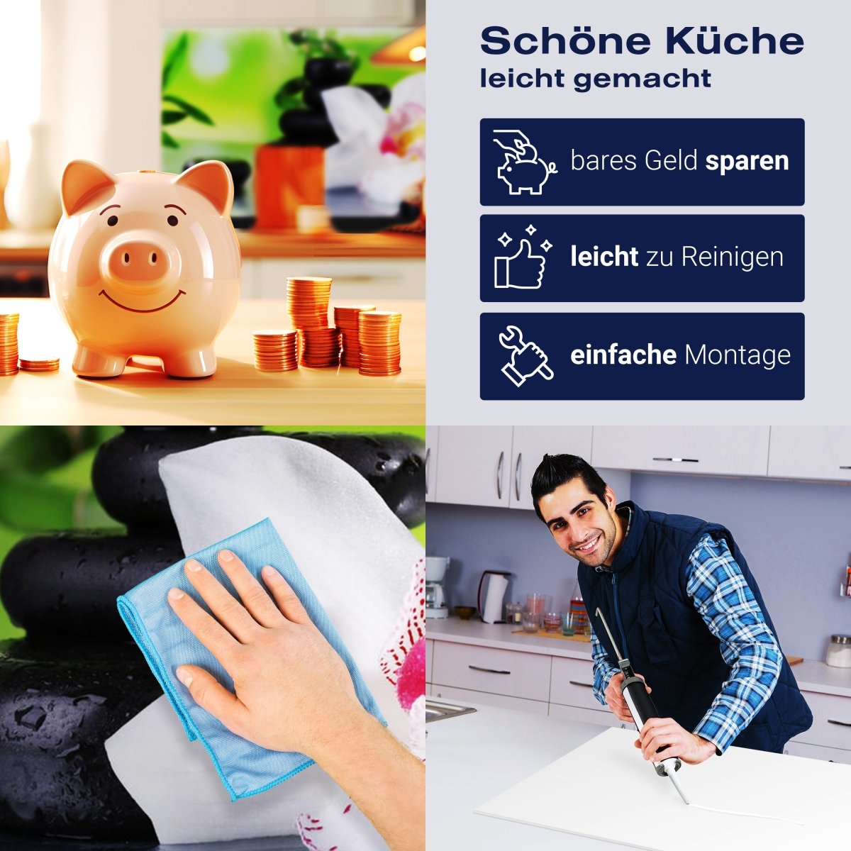 Küchenrückwand Orchidee Bambus Steine Glas M1087 entdecken - Bild 7