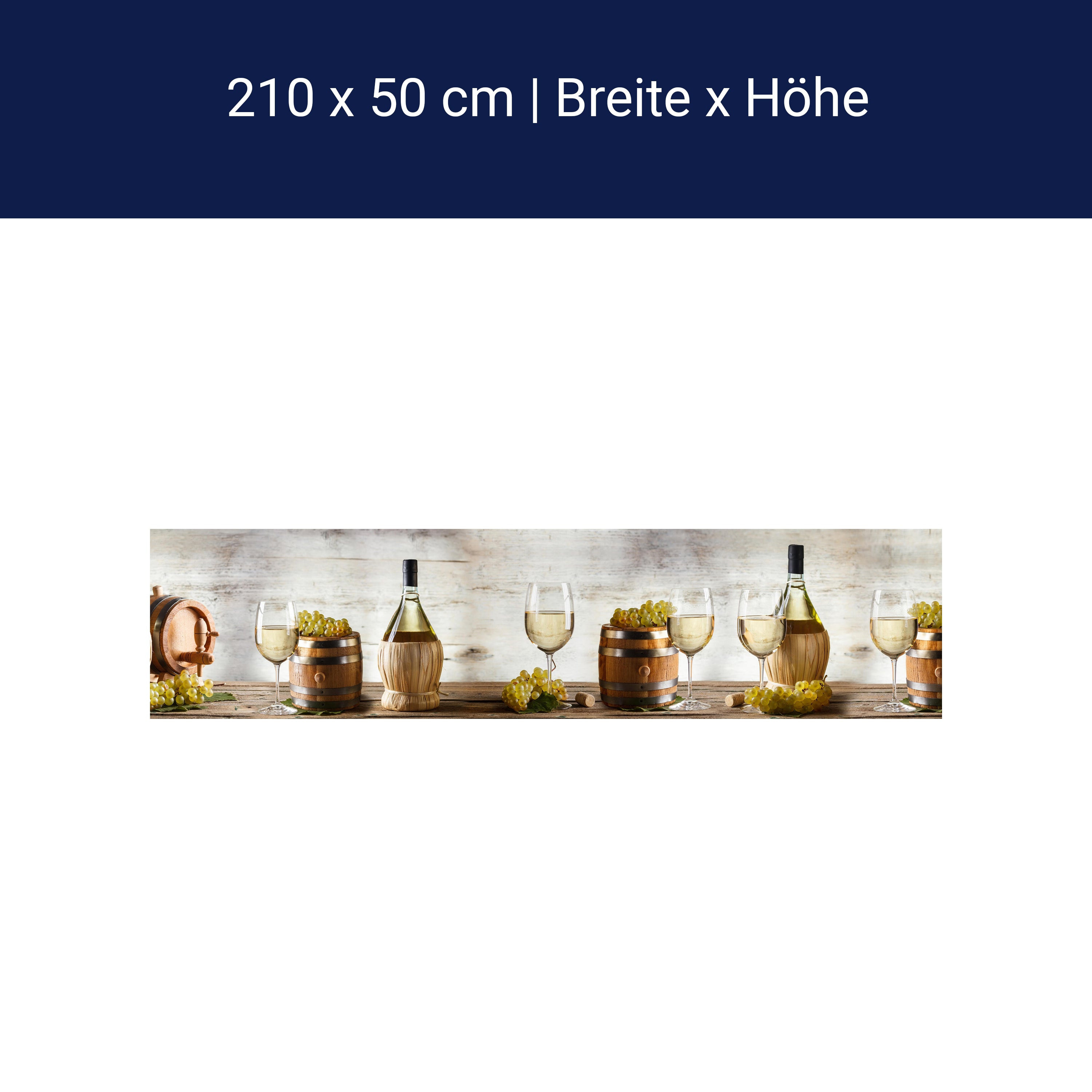 Küchenrückwand Wein Korken Holz Fass Weintrauben Glas M1089