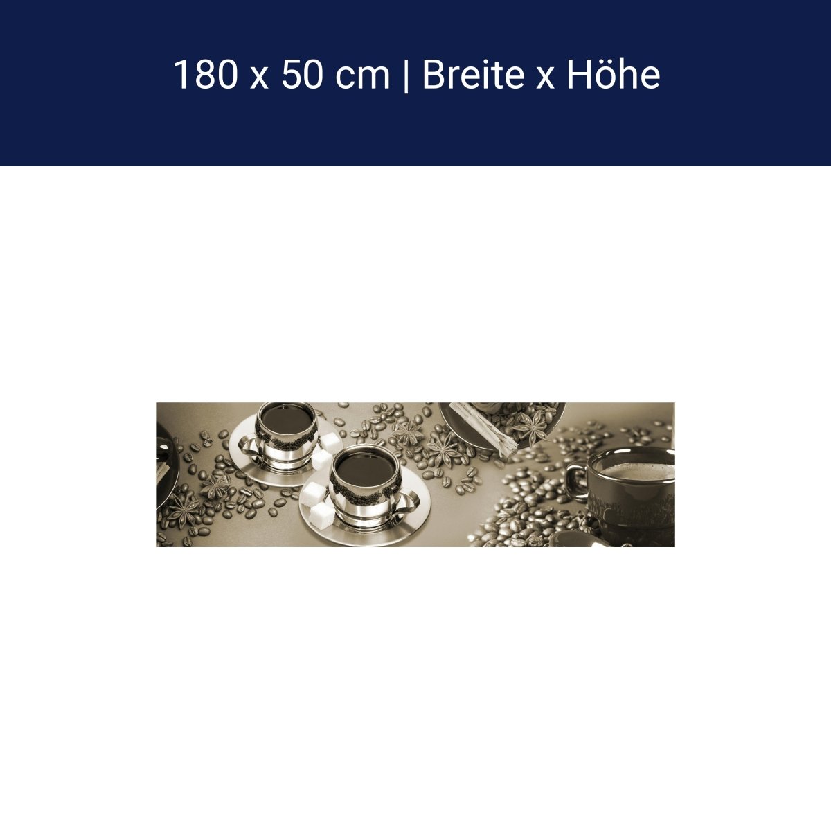 Küchenrückwand Kaffee Tee Kaffeebohnen Tasse Zucker M1162