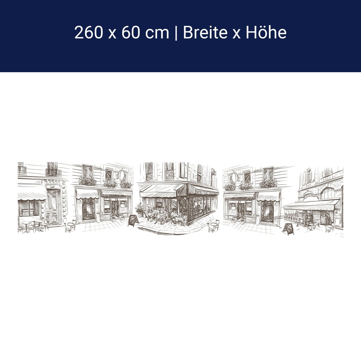 Küchenrückwand Stadtleben malen Kaffee Cafe Skizze M1238