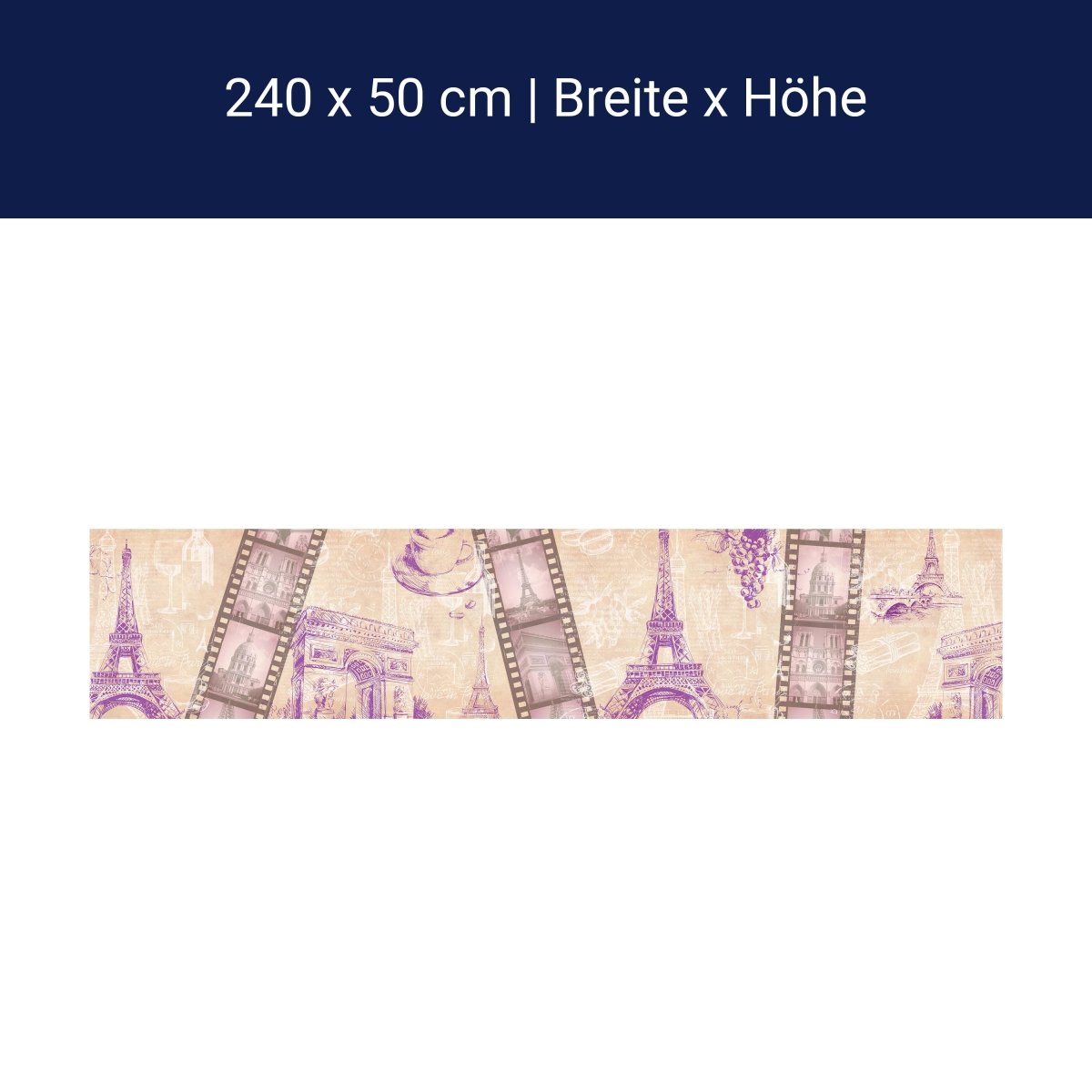 Küchenrückwand Eifelturm arc de triomphe wein kaffee M1345