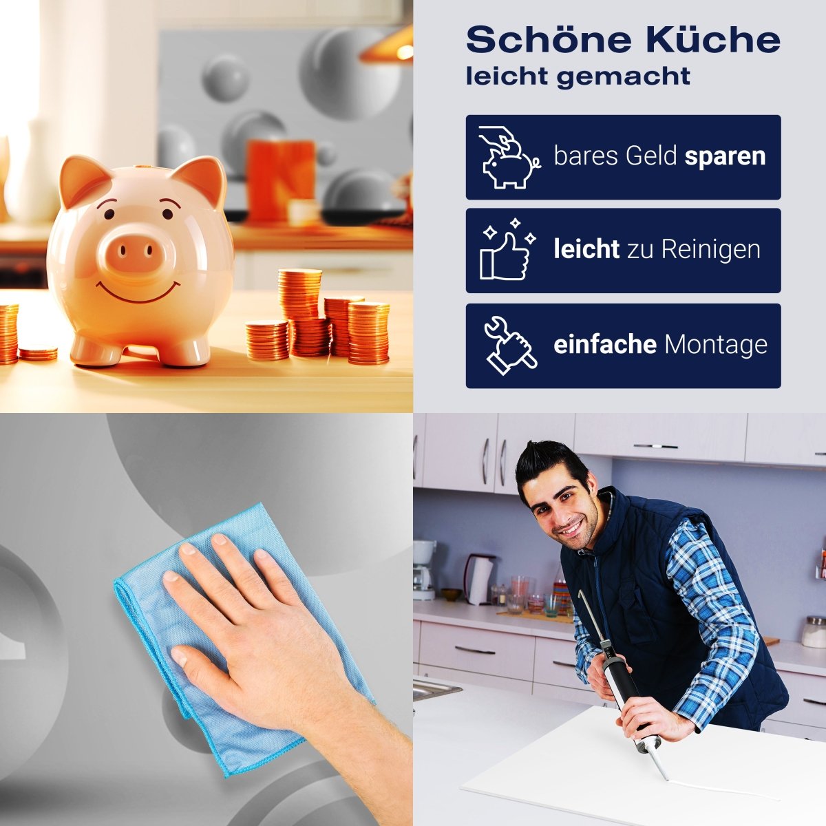 Küchenrückwand weiße Kugeln M1433 entdecken - Bild 7